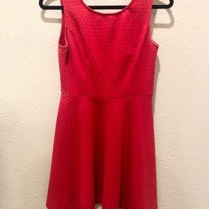 Red Dress Mid Thigh High Neck